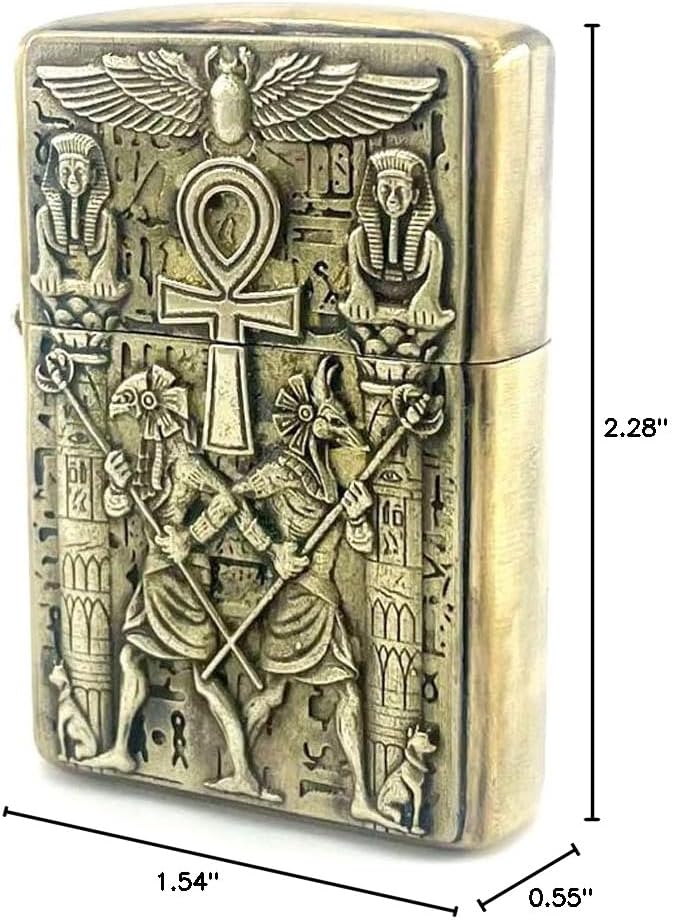 Brass Lighter Case Handmade Gift for Men,Lighter Pouches Protective Storage Case Holder for Father, Boyfriend, Husband Stylish Design for Home Everyday Carry Outdoor Hiking Camping