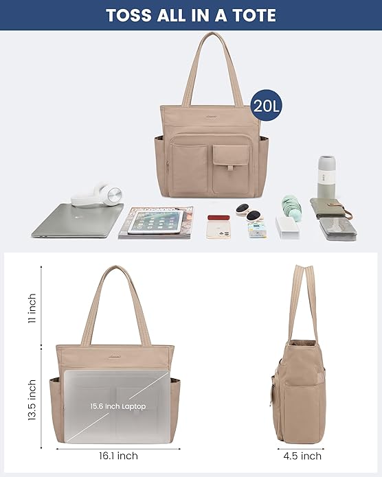 LOVEVOOK Tote Bag for Women,Light Puffer Tote Bag with Multi-pockets,Stylish Carry on Laptop Bags for Daily,Travel,Work,Gym | with Multi-pockets, Stylish, Carry on, for Daily, Travel, Work