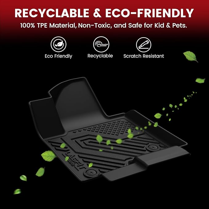 LASFIT Floor Mat&Cargo Backrest Mat for (only Fit 7 Seats Standard) Ford 2025 2026 Expedition & Lincoln Navigator(only Adapt 2row Bucket seat),Fit 100% TPE Easy Clean Floor Liners,Full Set,Black