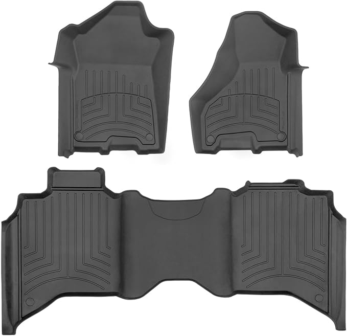 WeatherTech FloorLiner HP Custom Fit Floor Mats for Dodge Ram Truck 2500/3500, Ram 2500/3500-1st & 2nd Row (441545-1-2IM), Black