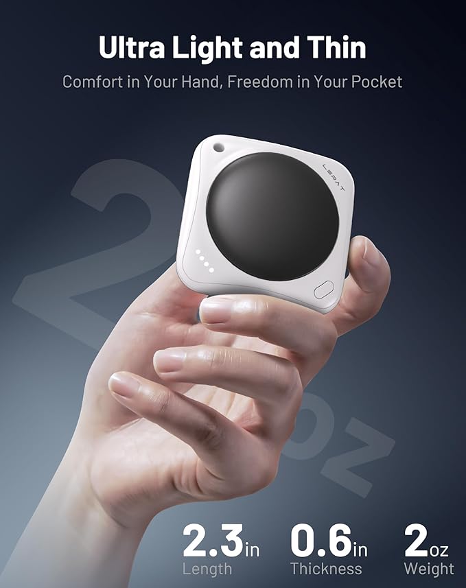 Lerat Hand Warmers Rechargeable, 2 Pack Electric Hand Warmers, Reusable Portable Pocket Heater
