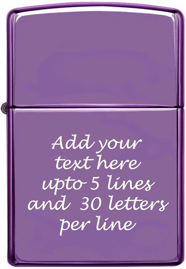 Customized Personalized ZIPPO Classic Windproof Oil Lighter Engraving (HP Purple)