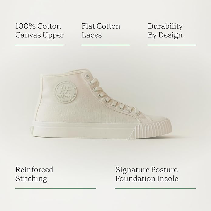 PF Flyers Center High Top Sneakers for Men and Women, Original Canvas Hi-Top Athletic Shoe, Unisex