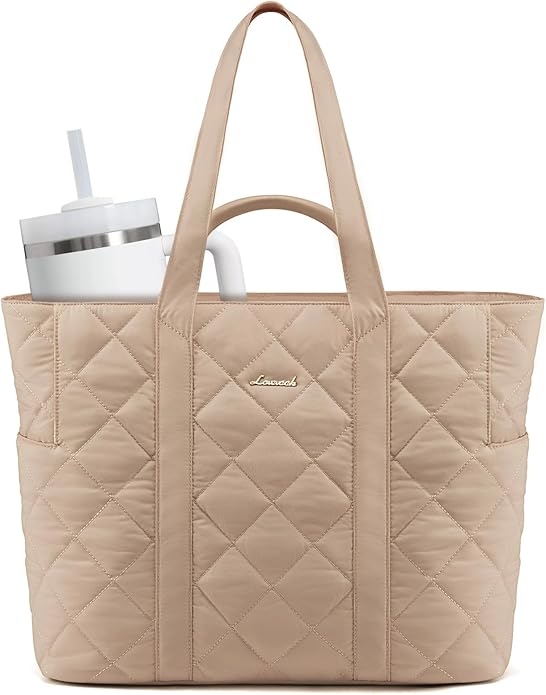 LOVEVOOK Tote Bag for Women,Light Puffer Tote Bag with Multi-pockets,Stylish Carry on Laptop Bags for Daily,Travel,Work,Gym | with Multi-pockets, Stylish, Carry on, for Daily, Travel, Work