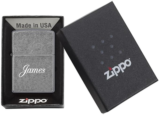 Customized Personalized ZIPPO Classic Windproof Oil Lighter Engraving (Antique Silver)