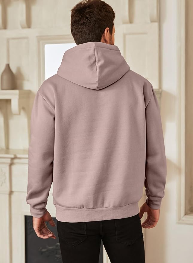 JMIERR Mens Casual Cotton Hooded Collar Drawstring Hoodies Pullover Sweatshirts Casual Long Sleeve Shirts