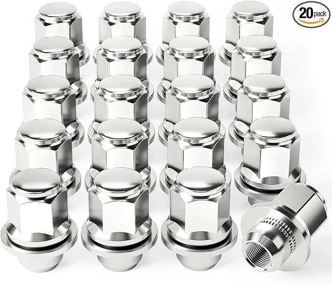 Orion Motor Tech M12x1.25 Lug Nuts, 12x1.25mm Wheel Lug Nuts Compatible with Infiniti Q70 Q45 Q50 G37 I30, Nissan 350Z 370Z 200SX, Subaru Forester BRZ Outback WRX, Mag Lug Nut with Washer, Set of 20
