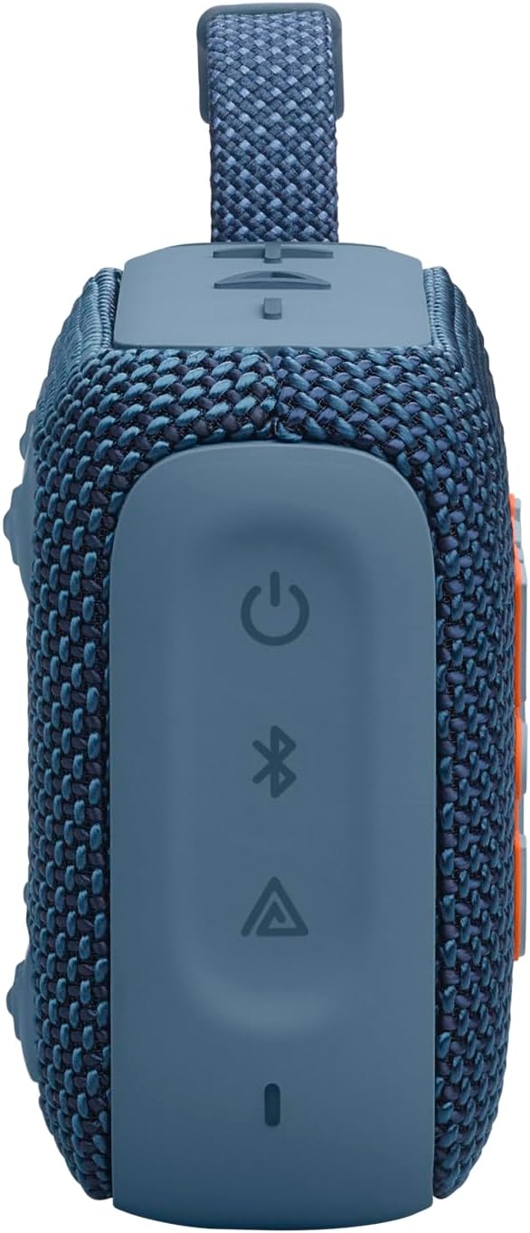 JBL Go 4 - Ultra-Portable, Waterproof and Dustproof Bluetooth Speaker, Big JBL Pro Sound with Punchy bass, 7-Hour Built-in Battery, Made in Part with Recycled Materials (Blue)