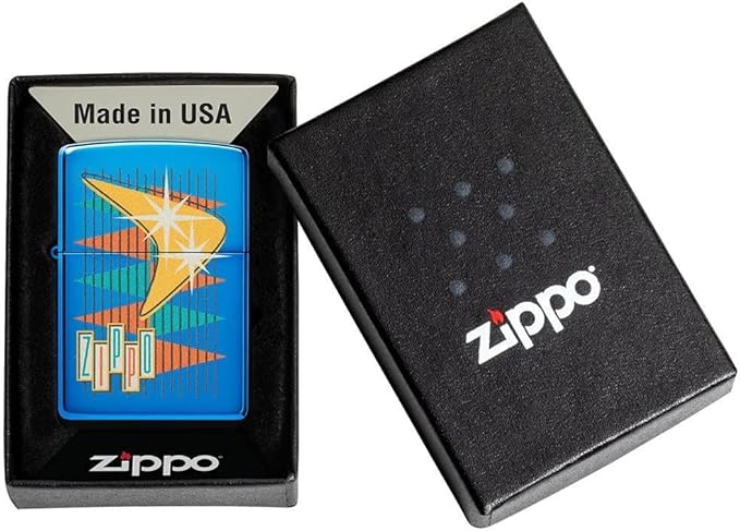 Personalized American Classic Elegant Design Lighter Zippo - Free Engraving - Christmas, Halloween & Valentines Day Gift (Blue)
