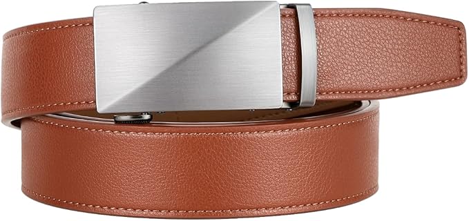 Zitahli Belt Men, Ratchet Belt Dress with 1 3/8" Premium Leather,Slide Belt with Easier Adjustable Automatic Buckle
