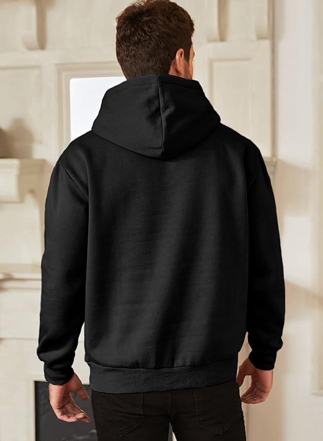 JMIERR Mens Casual Cotton Hooded Collar Drawstring Hoodies Pullover Sweatshirts Casual Long Sleeve Shirts