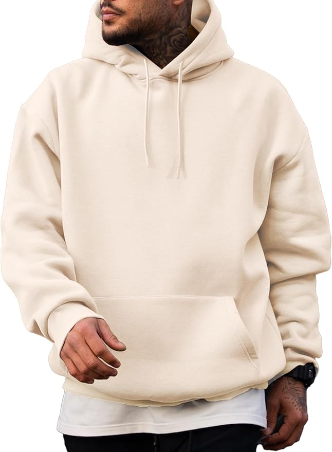 JMIERR Mens Casual Cotton Hooded Collar Drawstring Hoodies Pullover Sweatshirts Casual Long Sleeve Shirts
