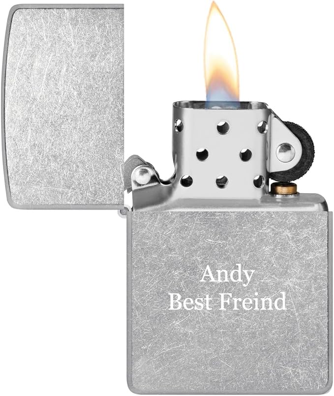 Customized Personalized ZIPPO Classic Windproof Oil Lighter Engraving (Street Chrome)