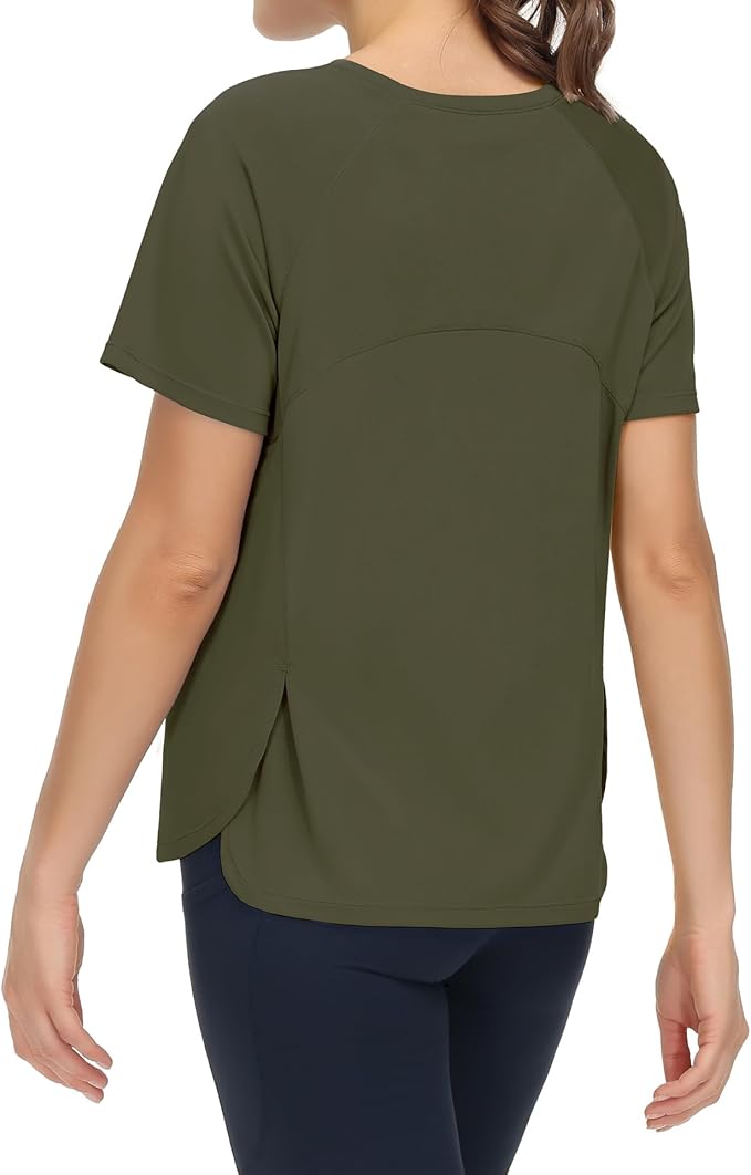 THE GYM PEOPLE Women's Short Sleeve Workout Shirts Breathable Yoga T-Shirts with Side Slits Athletic Tee Tops