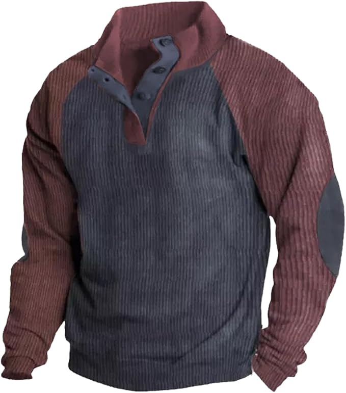Western Sweatshirts for Men Aztec Retro Pullover Quarter Zip Sweatshirt Mens Stitching Color Fleece Sweatshirt