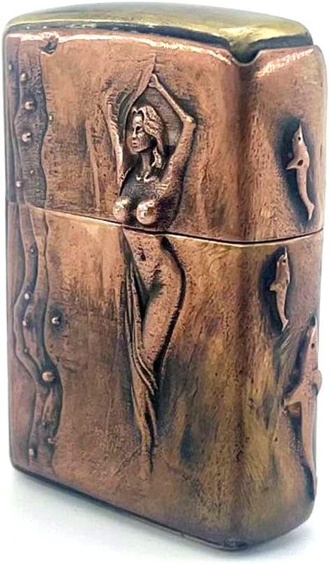Brass Lighter Case Metal Replacement Tank - Handmade Gift for Men, Retro Sleeve Pouches Protective Storage Case Holder for Father, Boyfriend, Husband