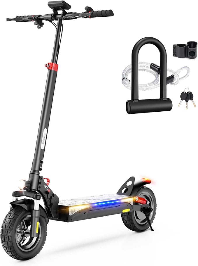 iScooter Electric Scooter, 800W Motor E-Scooter Up to 25/28 Miles Range, Top Speed 25/28 MPH,10" Off Road escooter Tires,Adjustable Handlebar Height, Folding Commuting Electric Scooter for Adults