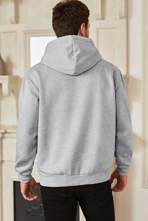 JMIERR Mens Casual Cotton Hooded Collar Drawstring Hoodies Pullover Sweatshirts Casual Long Sleeve Shirts