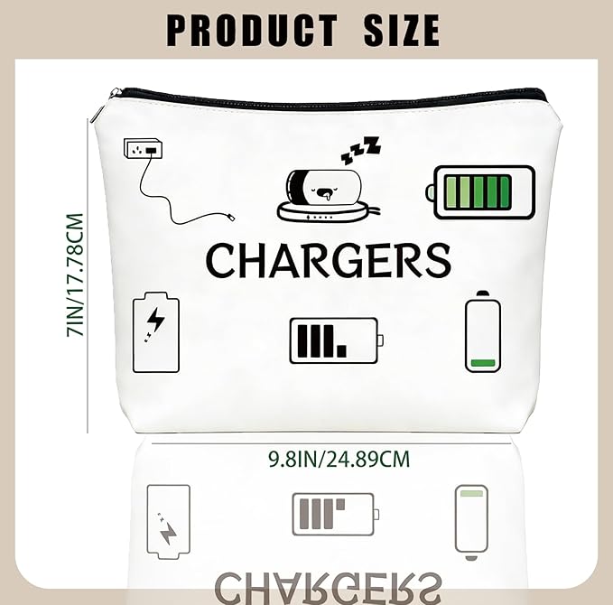Charger Makeup Bags, Cables Organizer Bag Gifts, Travel & Small Cosmetic Zipper Pouch, Suitable for Travel Or Vacation Toiletries, Daily Use for Birthday Women And Girls Gifts