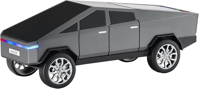 Portable Car Model Bluetooth Speaker with HD Stereo Sound, TWS Dual Pairing, LED Display, Truck-Style Wireless Speaker for Home, Office, Gaming & Collectible Display (Grey)