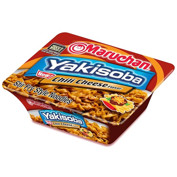 Maruchan Yakisoba Chili Cheese, Japanese Instant Ramen Noodles, 3.86 Oz, 8 Count (Pack of 2)