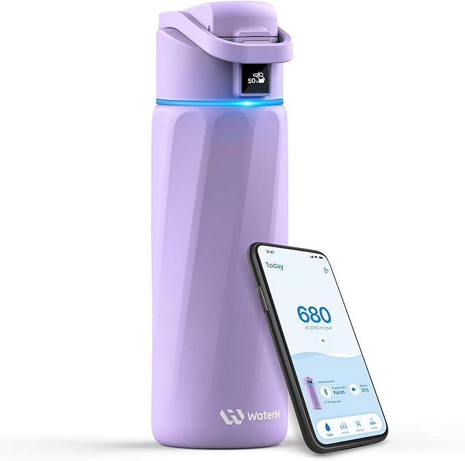 BOOST Smart Water Bottle that Reminds You to Drink, 24oz BPA-Free Stainless Steel Vacuum Insulated Bottle, Wide Mouth Water Tracker Bottle with APP, Ideal Gift for Christmas, New Year