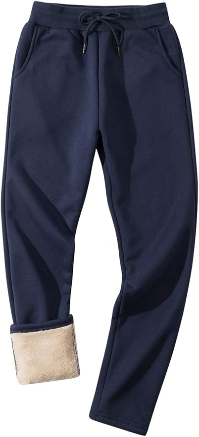 Gihuo Men's Winter Fleece Pants Sherpa Lined Sweatpants Active Running Jogger Pants
