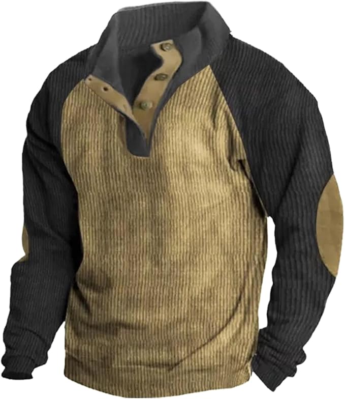 Western Sweatshirts for Men Aztec Retro Pullover Quarter Zip Sweatshirt Mens Stitching Color Fleece Sweatshirt