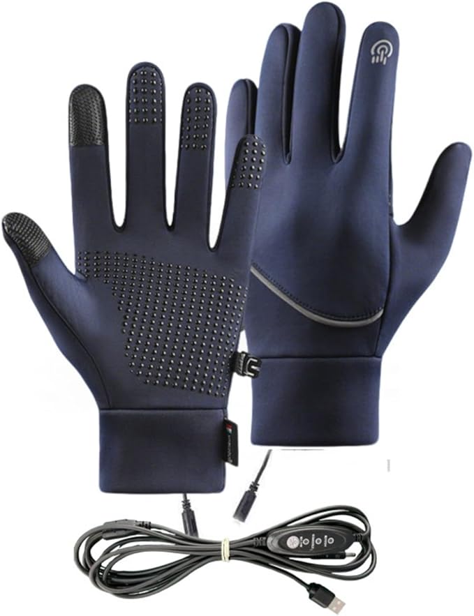 Heated Gloves for Men Women, Waterproofing-Touchscreens 3-Speed Temperature Control for Skiing, Cycling, Hiking