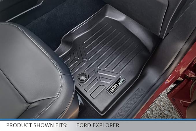 SMARTLINER Custom Fit Floor Mats 1st Row Liner Set Compatible with 2017-2019 Ford Explorer