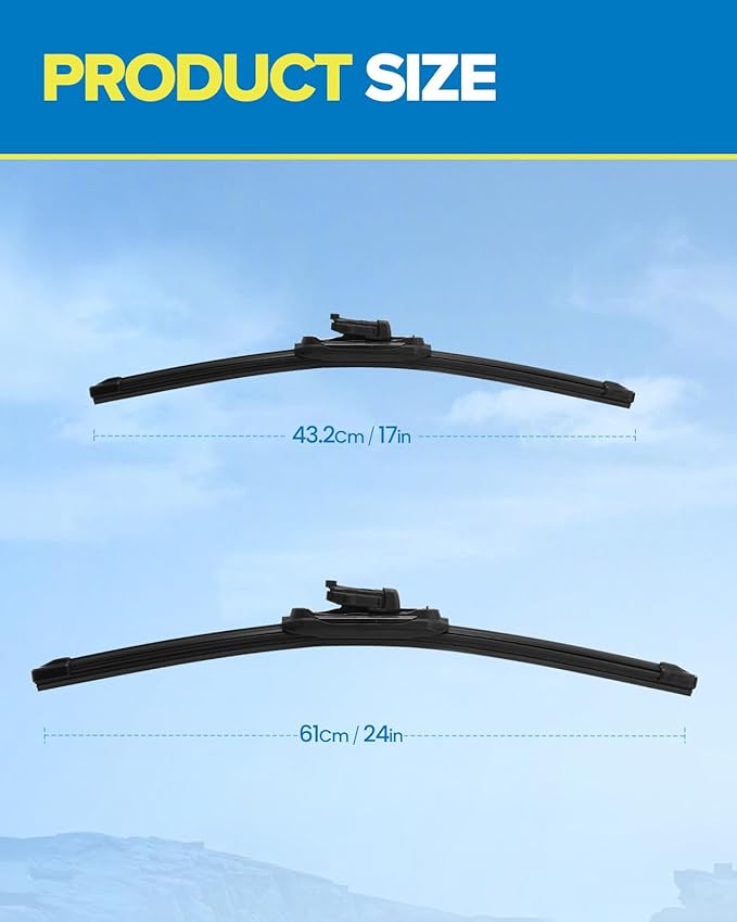 PHILTOP 24" 17" Windshield Wiper Blades Compatible with 2010-2017 Equinox/Terrain