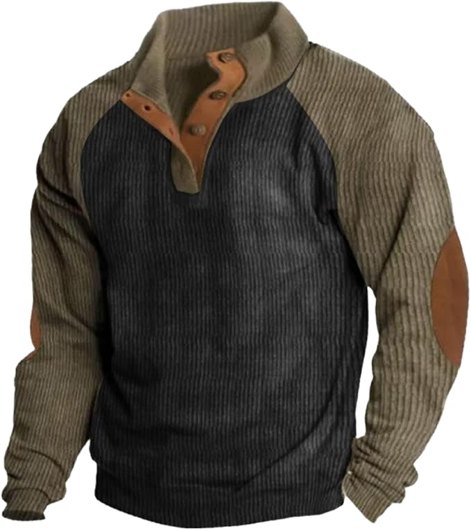 Western Sweatshirts for Men Aztec Retro Pullover Quarter Zip Sweatshirt Mens Stitching Color Fleece Sweatshirt