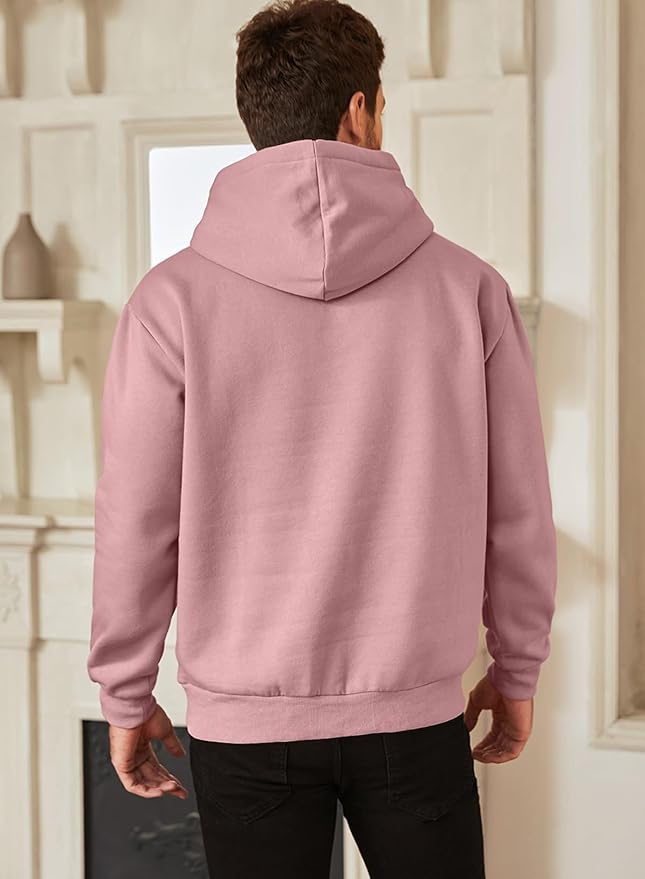 JMIERR Mens Casual Cotton Hooded Collar Drawstring Hoodies Pullover Sweatshirts Casual Long Sleeve Shirts