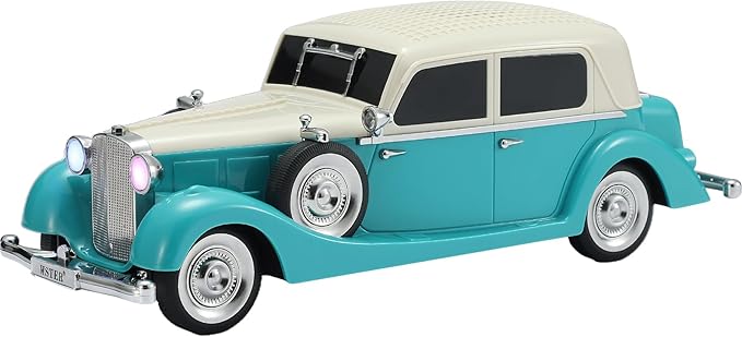 Vintage Car Bluetooth Speaker, Retro Classic Model with Powerful Sound, Built-in Mic, TWS Dual Pairing, Multi-Interface Output, Portable Wireless Outdoor Speaker for Parties & Beach (Green)