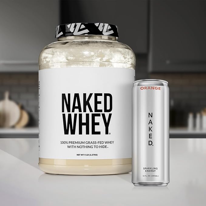 NAKED Chocolate Whey 1LB - All Natural Grass Fed Whey Protein Powder, Organic Cacao, and Coconut Sugar - No GMO, No Soy, and Gluten Free, Aid Growth and Recovery - 12 Servings