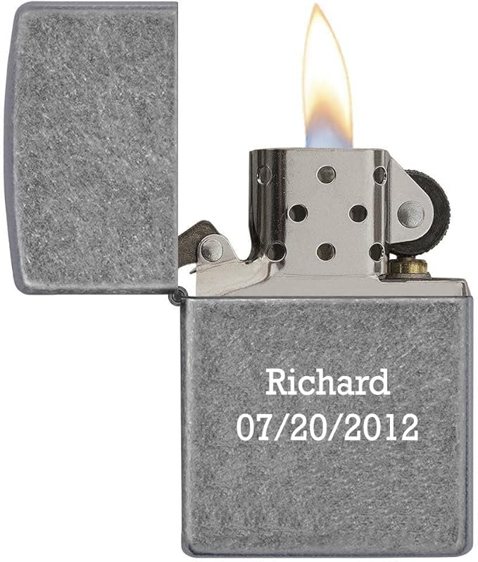 Customized Personalized ZIPPO Classic Windproof Oil Lighter Engraving (Antique Silver)