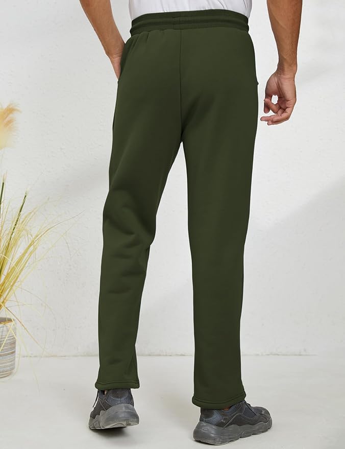 Gihuo Men's Winter Fleece Pants Sherpa Lined Sweatpants Active Running Jogger Pants