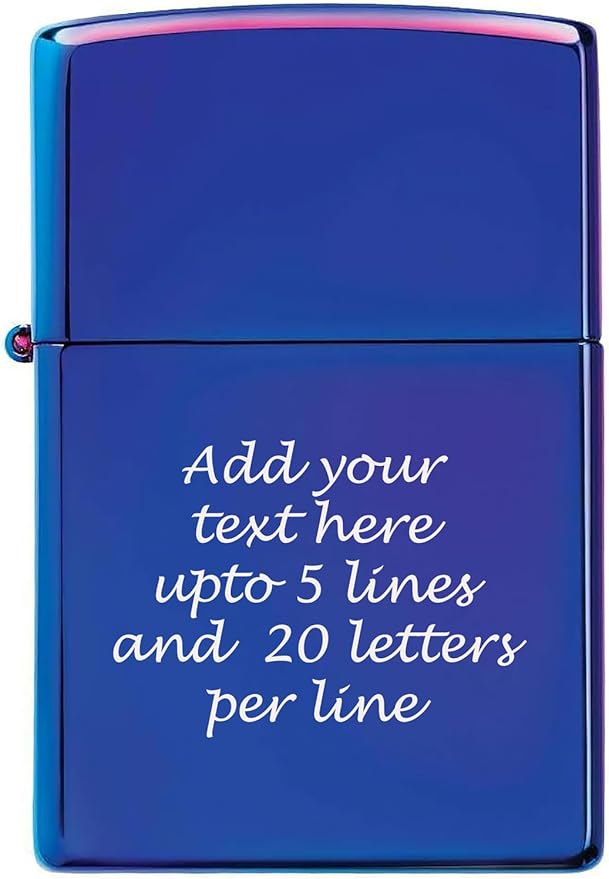 Customized Personalized ZIPPO Classic Windproof Oil Lighter Engraving (Indeglo Blue)