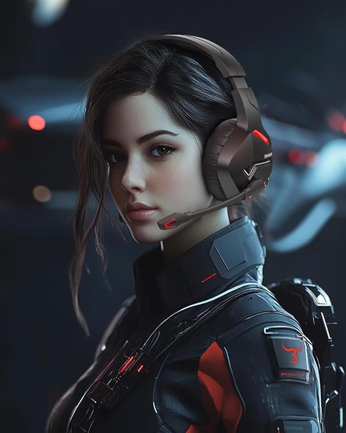 BINNUNE 2.4GHz Wireless Gaming Headset for PS5 PC PS4 Switch, 120H Ultra-Long Battery, Bluetooth 5.3 Over Ear Headphones with Noise Canceling Mic, 50mm Drivers, Comfort Wireless Headphones, Black