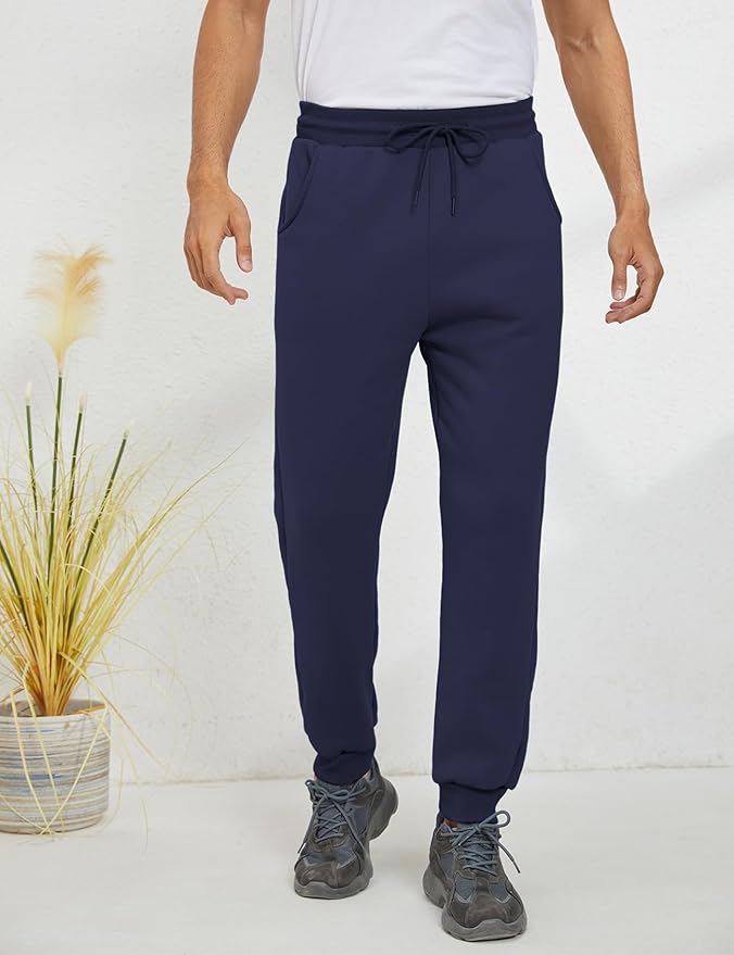 Gihuo Men's Winter Fleece Pants Sherpa Lined Sweatpants Active Running Jogger Pants