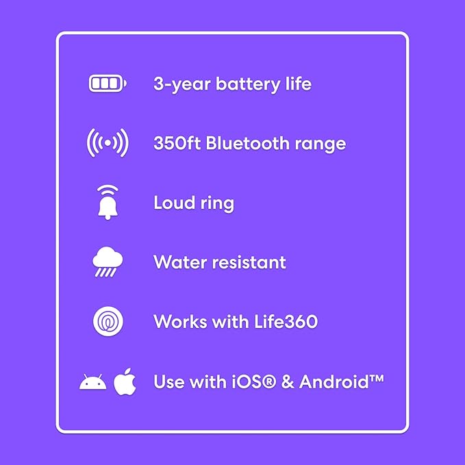 Tile by Life360 Starter Pack - Bluetooth Trackers and Item Finders for Keys, Wallets & More. Both iOS and Android Compatible. Phone Finder. 2-Pack (Black Mate/Slim)