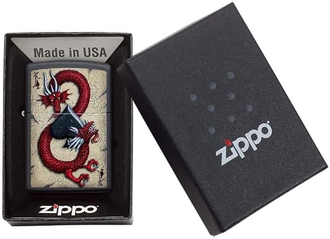 Custom Personalized Classic Dragon Designs Zippo Windproof Lighter Engraving - Christmas, Halloween & Valentines Day Gift (Black #29839)