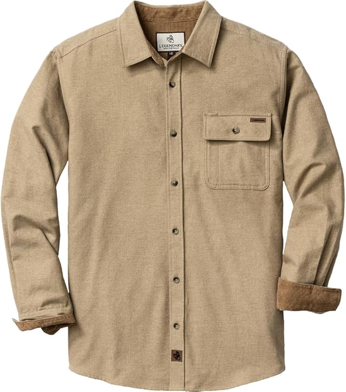 Legendary Whitetails Men's Flannel Shirt Long Sleeve Button Down 100% Cotton