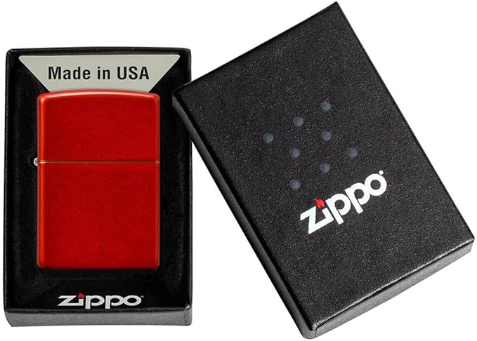 Customized Personalized ZIPPO Classic Windproof Oil Lighter Engraving (Metallic Red)