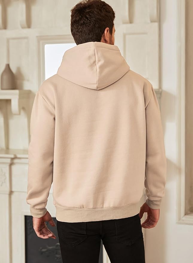 JMIERR Mens Casual Cotton Hooded Collar Drawstring Hoodies Pullover Sweatshirts Casual Long Sleeve Shirts