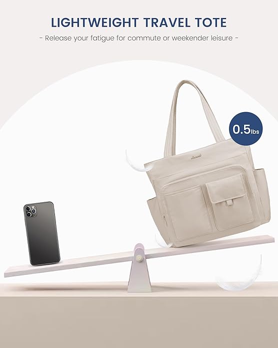 LOVEVOOK Tote Bag for Women,Light Puffer Tote Bag with Multi-pockets,Stylish Carry on Laptop Bags for Daily,Travel,Work,Gym | with Multi-pockets, Stylish, Carry on, for Daily, Travel, Work