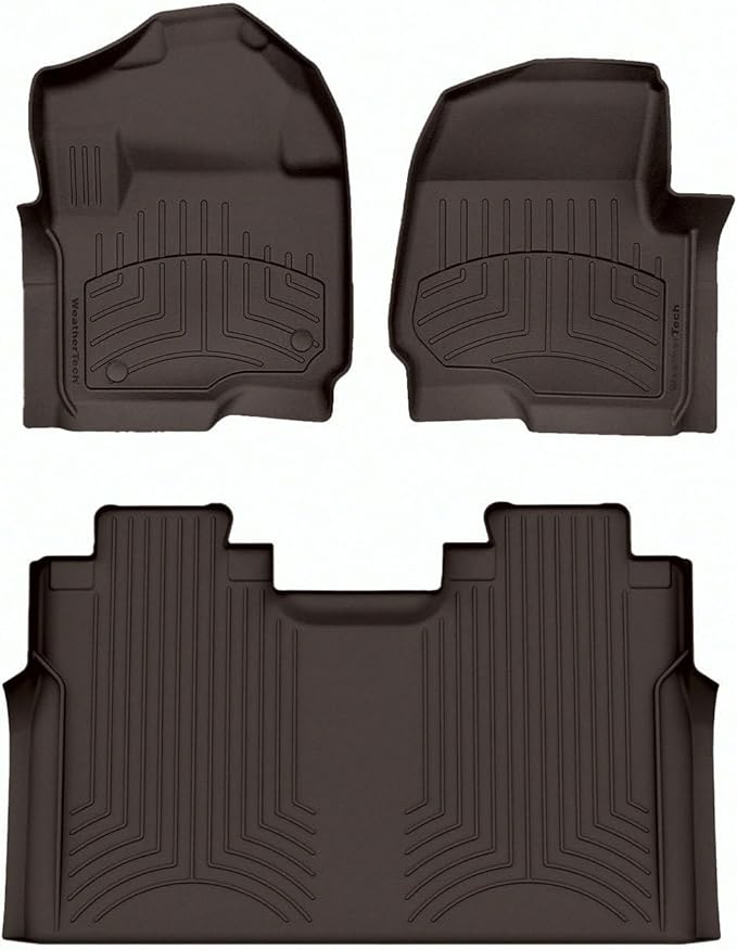 WeatherTech FloorLiner HP Custom Fit Floor Mats for Ford Super Duty - 1st & 2nd Row (4710121IM-476974IM), Cocoa