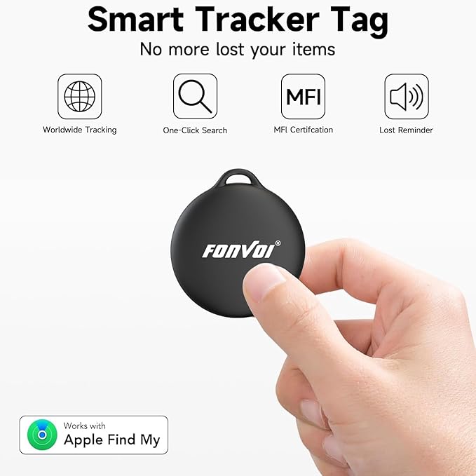 2026 New [Apple MFi Certified] (iOS Only) Air Tags-4 Park, Bluetooth Tracker Tag for Apple Find My, Replaceable Battery, Key Finder and Item Locator Smart Tag for Keys, Bags, Luggage, Pets, Wallet