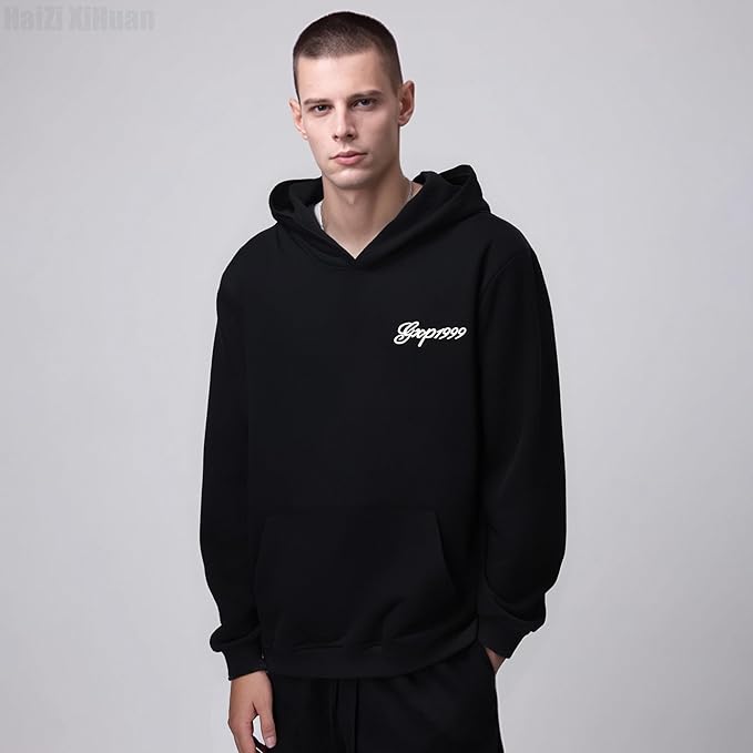 Streetwear Men's Dragon Embroidered Heavyweight Graphic Hoodies Japanese Techwear baggy Anime Hoodie