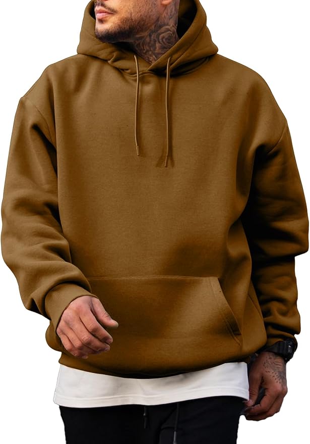 JMIERR Mens Casual Cotton Hooded Collar Drawstring Hoodies Pullover Sweatshirts Casual Long Sleeve Shirts